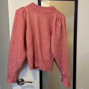 H and M pink puff sleeve sweater